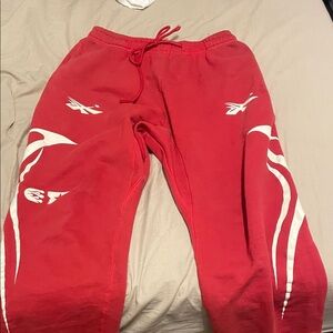 Kids Red Jogger Pants with White Accents
